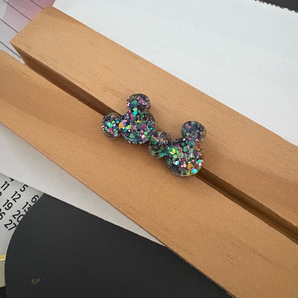 Glittery Mickey Mouse Earrings